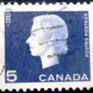 Selo postal do Canadá de 1962 Elizabeth II wheat sheaf 5 U sev