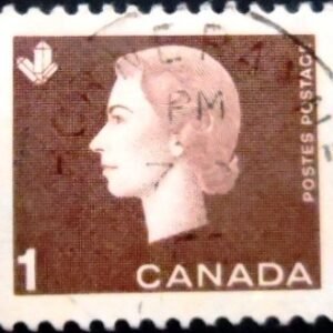 Selo postal do Canadá de 1963 Queen Elizabeth II crystals 1 Ax U