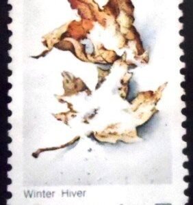 Selo postal do Canadá de 1971 Winter U