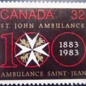 Selo postal do Canadá de 1983 Centenary of St. John Ambulance in Canada U