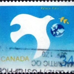 Selo postal do Canadá de 1986 International Peace Year U