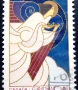 Selo postal do Canadá de 1986 Angel with Crown U