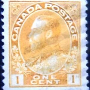 Selo postal do Canadá de 1922 King George V 1 U
