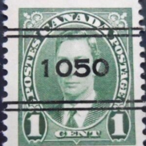 Selo postal do Canadá de 1937 King George VI Precancels 1050