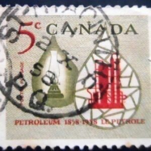 Selo postal do Canadá de 1958 Centenary of Canadian Oil Industry U