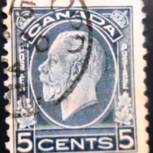 Selo postal do Canadá de 1932 King George V Medallion 5 U sev
