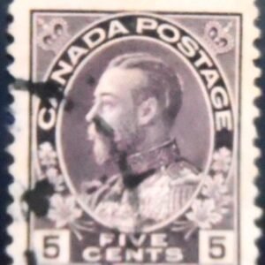 Selo postal da Canadá de 1922 King George V 5 U sev