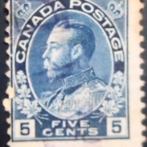 Selo postal da Canadá de 1912 King George V 5 U sev
