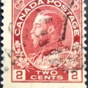 Selo postal da Canadá de 1914 King George V 2 Admiral's Uniform U sev