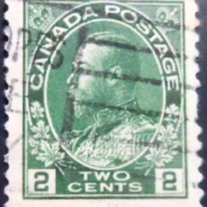 Selo postal do Canadá de 1922 King George V 2 Admiral's Uniform Eo U