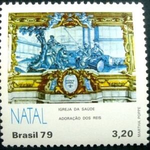 Selo postal do Brasil de 1979 Adoração dos Reis