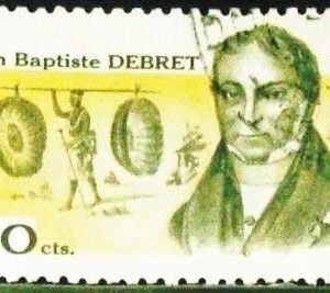 Selo postal do Brasil de 1968 Jean Baptiste Debret - C 616 U