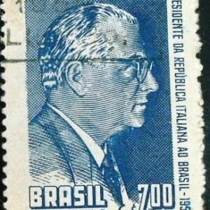 Selo postal do Brasil de 1958 Giovanni Gronchi - C 421 NCC