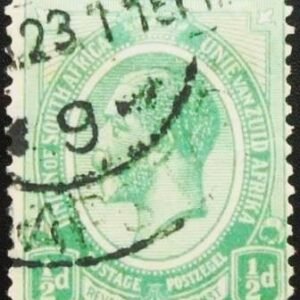 Selo postal da África do Sul de 1913 King George V ½