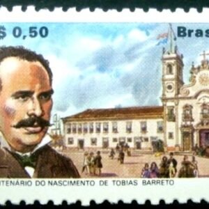 Selo postal do Brasil de 1989 Tobias Barreto N