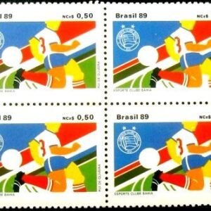 Quadra de selos postais do Brasil de 1989 E. C. Bahia N QD