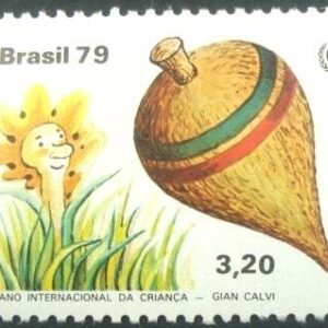 Selo postal do Brasil de 1979 Pião