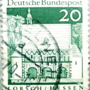 Selo postal da Alemanha de 1967 Gatehouse of Lorsch/Hessen - 941 U