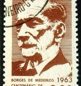 Selo postal do Brasil de 1963 Antônio A. Borges Medeiros - C 500 N1D