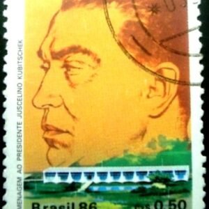 Selo postal de 1986 Juscelino Kubitschek U