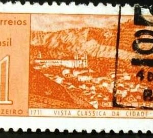 Selo postal do Brasil de 1961 Ouro Preto