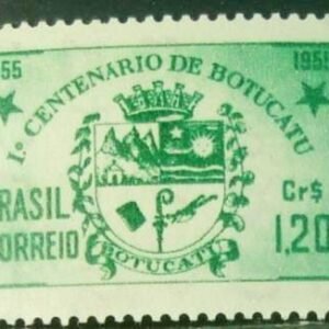 Selo postal de 1955 Centenário de Botucatu/SP
