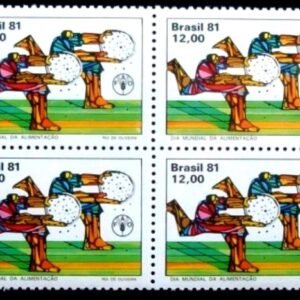 Quadra de selos do Brasil de 1981 Dia da Alimentação