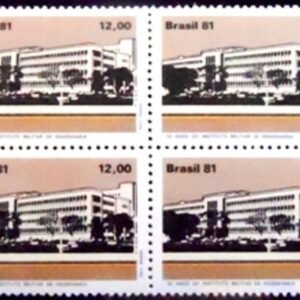 Quadra de selos postais do Brasil de 1981 Instituto Militar de Engenharia M QD
