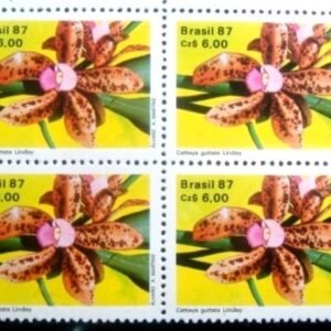 Quadra de selos postais de 1987 Cattleya guttata