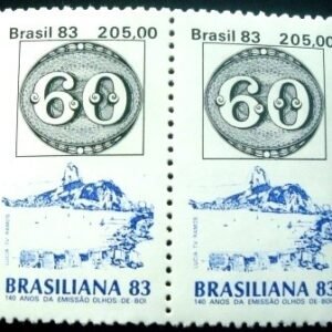Par de selos postais de 1983 Olho de boi 60