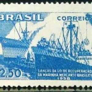 Selo postal do Brasil de 1958 Marinha Mercante - C 419 N