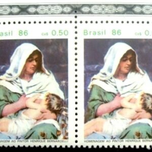 Par de selos comemorativos do Brasil emitidos em 1986 - C 1510 M