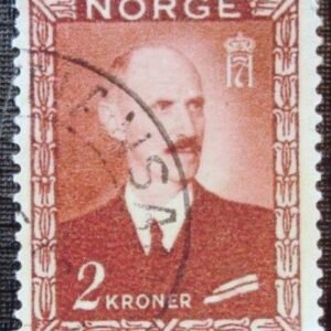 Selo postal da Noruega de 1946 King Haakon VII