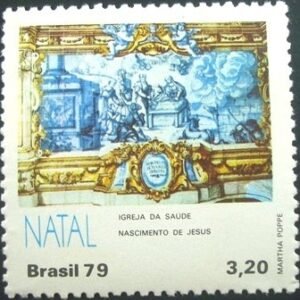 Selo postal do Brasil de 1979 Nascimento de Jesus