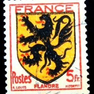 Selo postal da França de 1944 Flandre