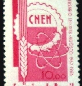 Selo postal do Brasil de 1963 Lei 4118 Átomos - C 495 N