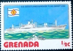 Selo postal de Grenada de 1976 S.S. Geestland