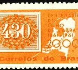 Selo postal do Brasil de 1961 Olho-de-gato 20