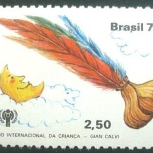 Selo postal do Brasil de 1979 Peteca