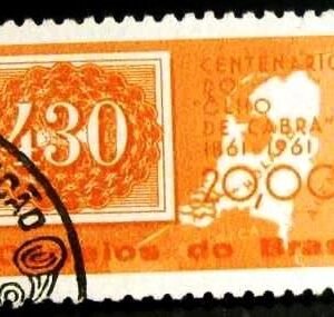 Selo postal do Brasil de 1961 Olho-de-gato