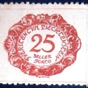 Selo postal de Liechtenstein de 1920 Figues 25