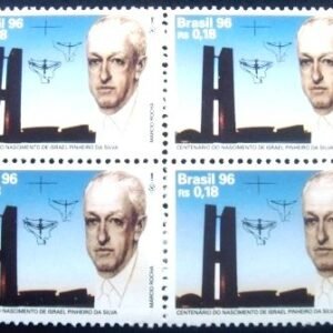 Quadra de selos postais do Brasil de 1996 Israel Pinheiro da Silva