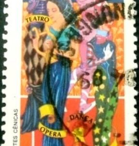 Selo postal do Brasil de 1988 Artes Cênicas