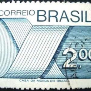 Selo postal do Brasil de 1974 Gravus 2 U
