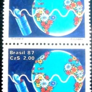 Par de selos comemorativos do Brasil emitidos em 1986 - C 1547 M V