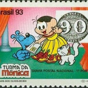 Selo postal do Brasil de 1993 Magali e Bidu