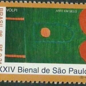 Selo postal do Brasil de 1998 Pintura de Volpi N
