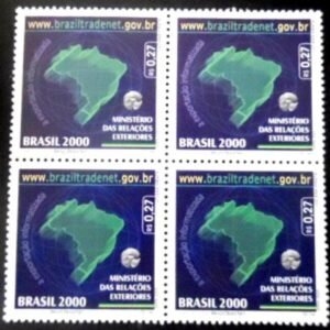 Quadra de selos postais do Brasil de 2000 Brazil-Tradenet M QD