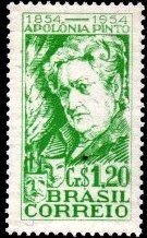 Selo postal do Brasil de 1954 Apolônia Pinto N