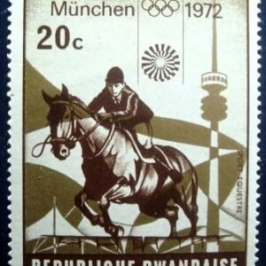 Selo postal de Ruanda de 1972 Equestrian N